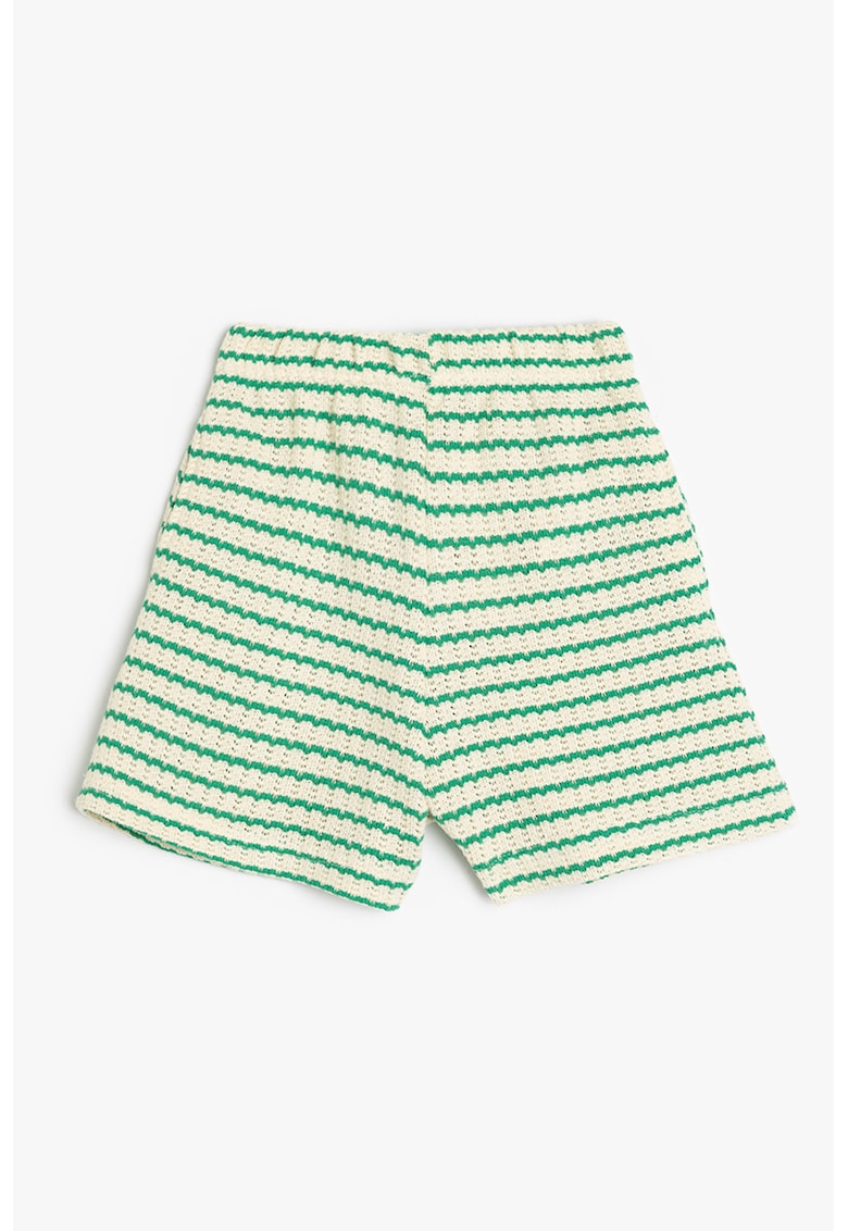 Pantaloni scurti striat cu dungi - Verde deschis/Alb murdar