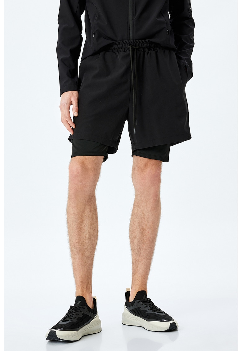 Pantaloni scurti 2 in 1 cu snur