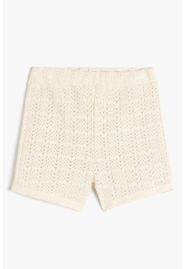 Pantaloni scurti tricotati din amestec de bumbac