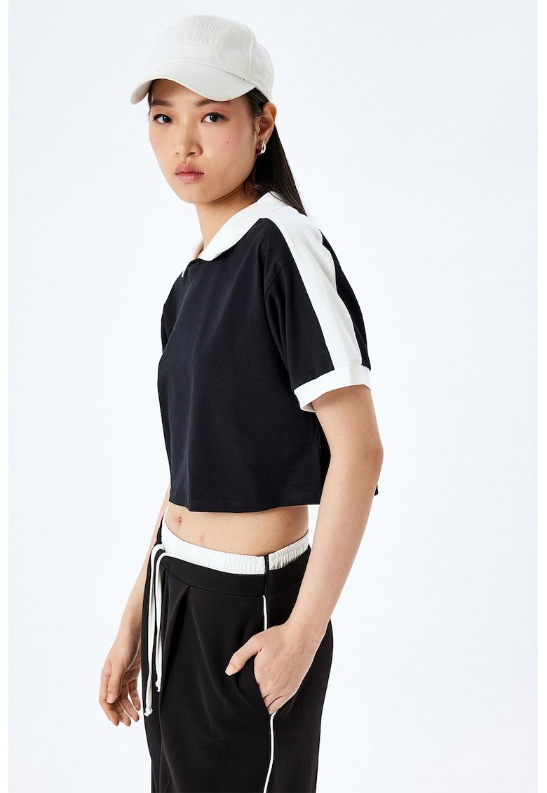 Tricou crop polo