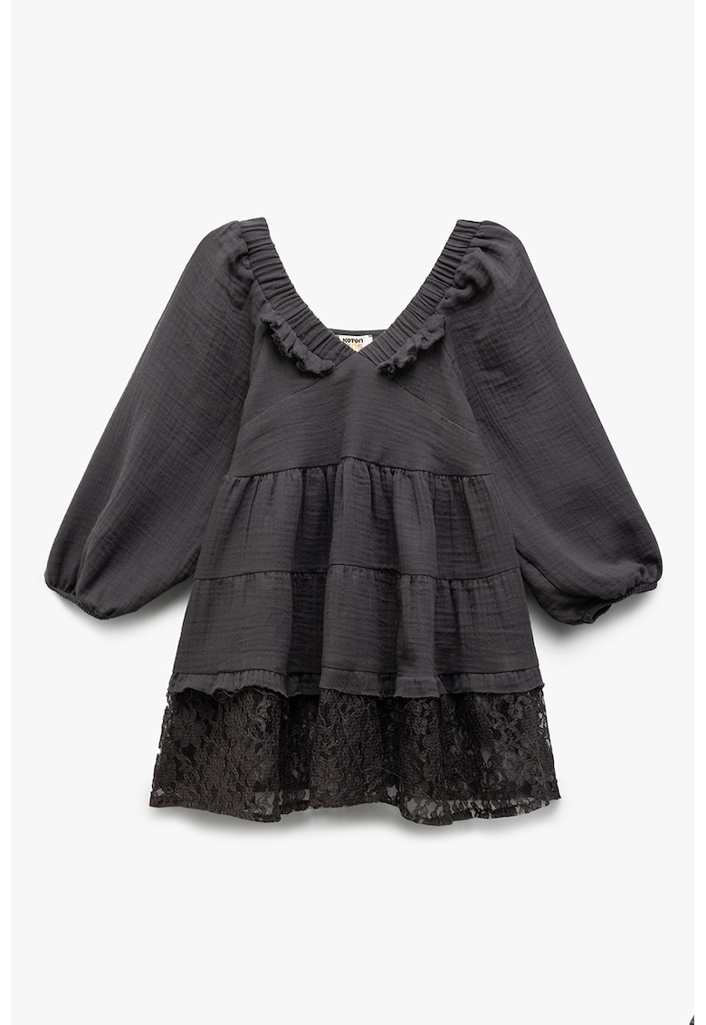 Rochie evazata cu terminatie din dantela