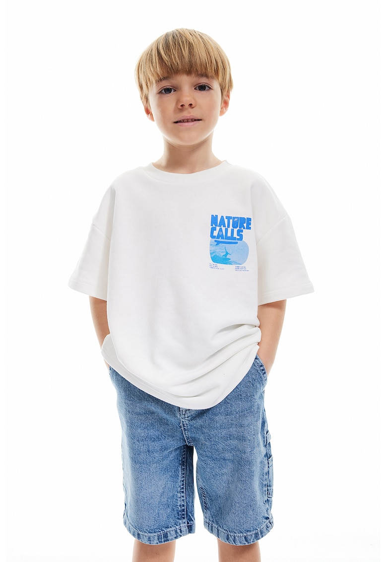 Tricou din amestec de bumbac cu text