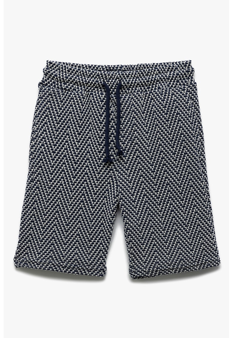 Pantaloni scurti cu snur si model herringbone