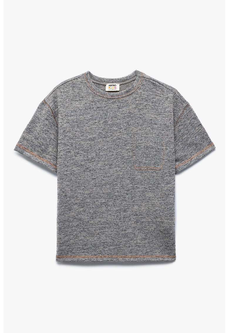 Tricou regular fit uni - Gri melange