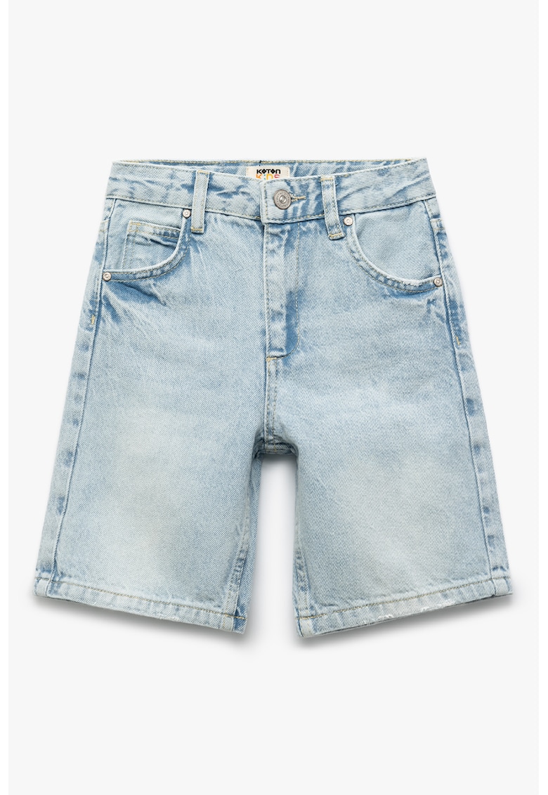 Bermude din denim cu aspect decolorat