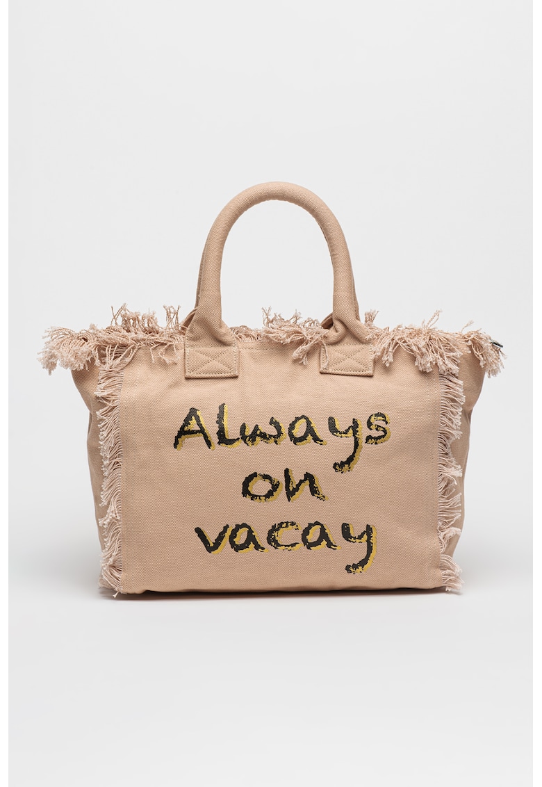 Geanta shopper cu imprimeu text