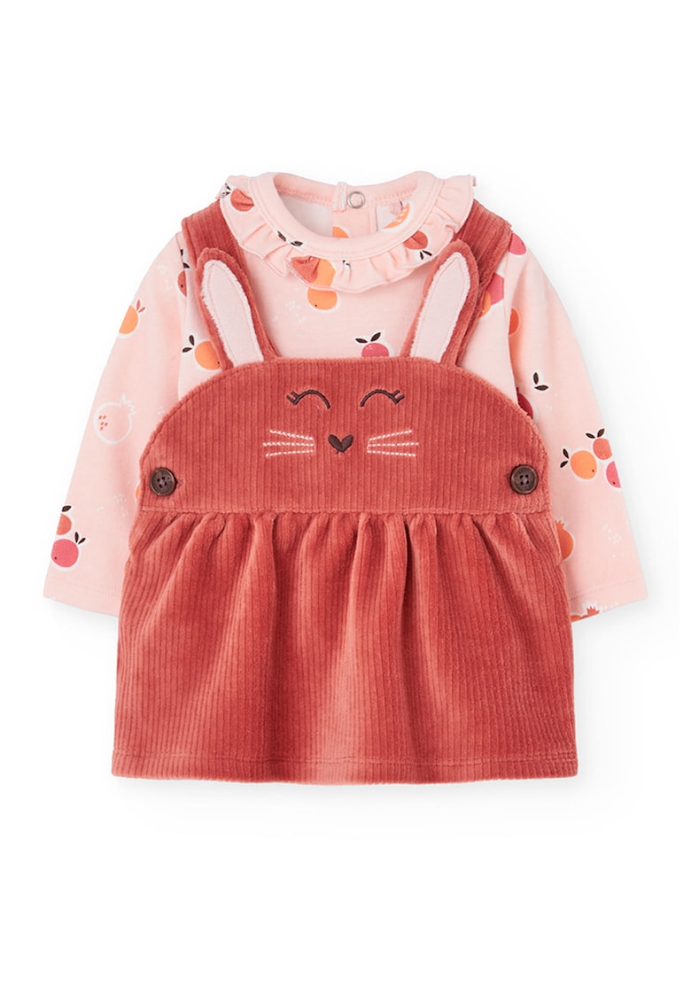 Set de salopeta si body in forma de iepure - 2 Piese