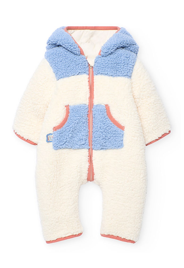 Salopeta din material teddy cu gluga