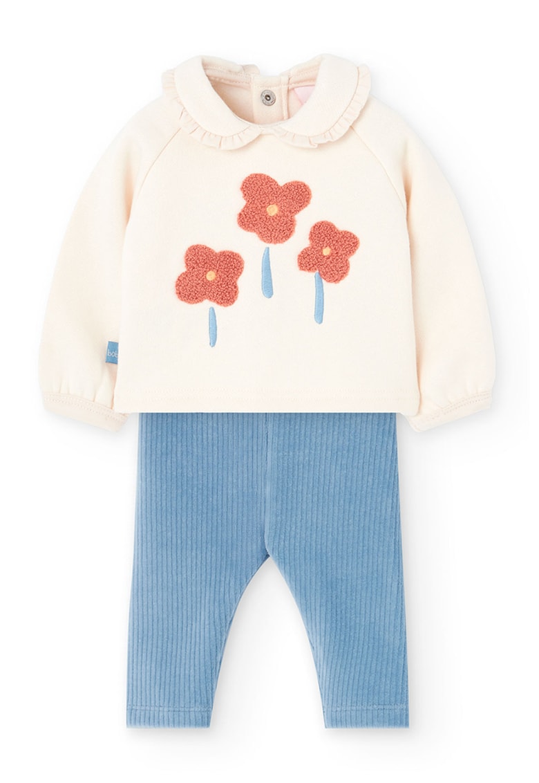 Set de bluza si pantaloni din reiat - 2 Piese