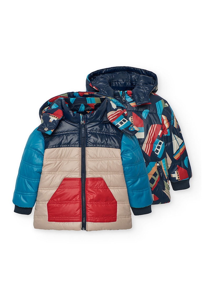 Set de jacheta cu imprimeu si gluga - 2 Piese