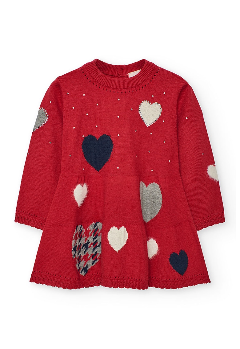 Rochie tricotata cu model inimioare