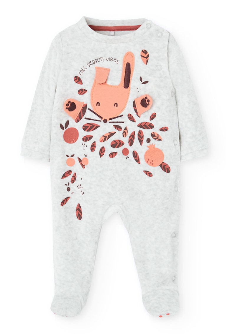 Salopeta cu botosei si imprimeu grafic Salopeta cu botosei si imprimeu grafic