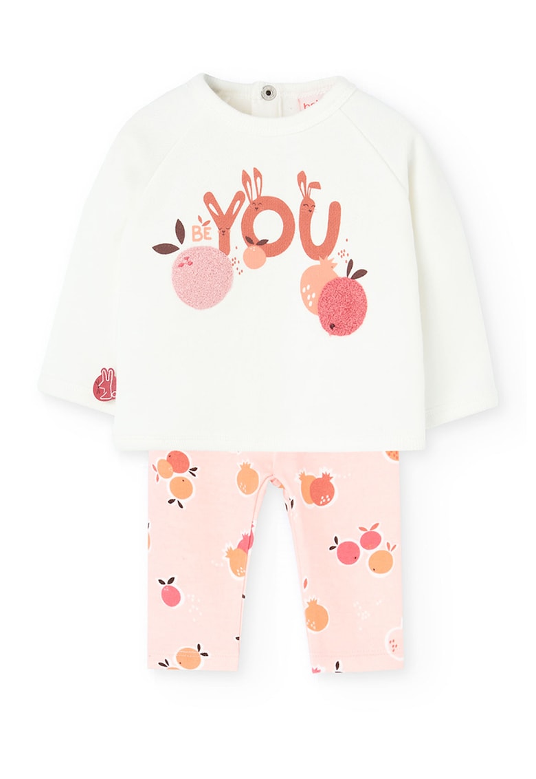 Set de bluza si pantaloni cu imprimeu fructe - 2 Piese