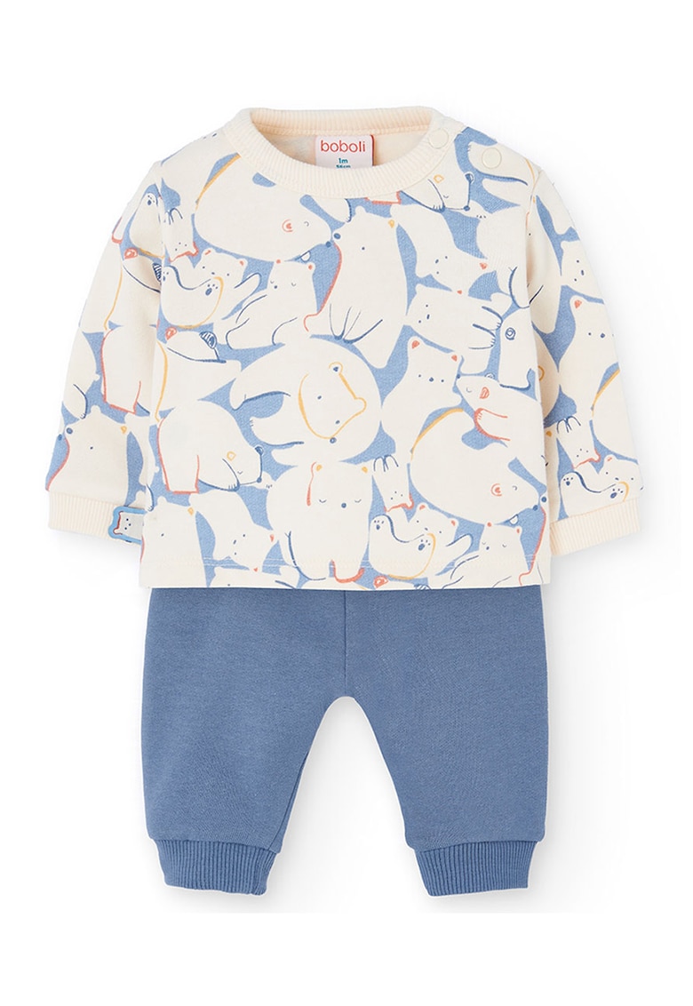 Set de bluza si pantaloni cu inprimeu urs - 2 Piese
