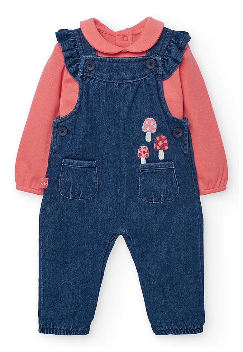 Set de salopeta si body din amestec de bumbac - 2 Piese