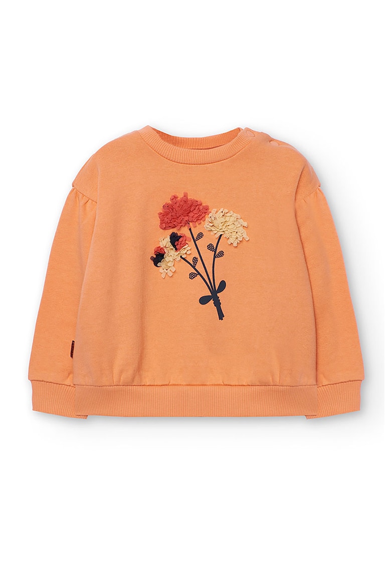 Bluza de trening cu detaliu floral - Rosu/Portocaliu