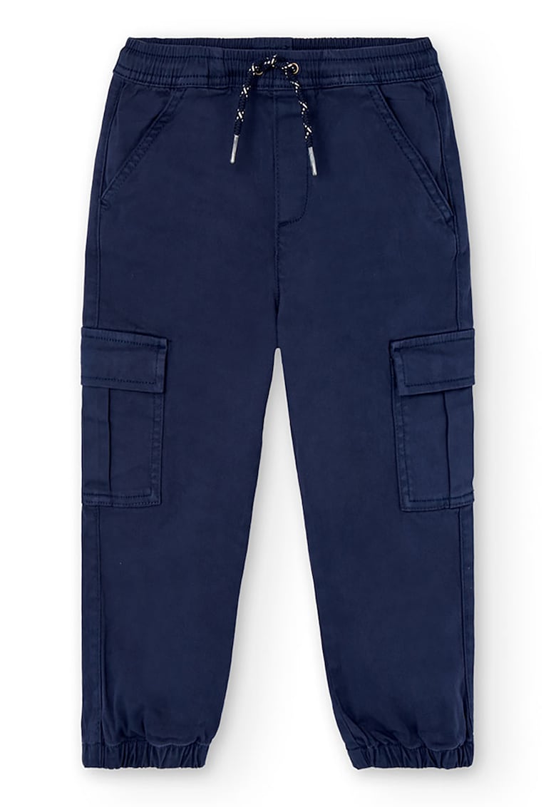 Pantaloni cargo cu snur in talie - Bleumarin