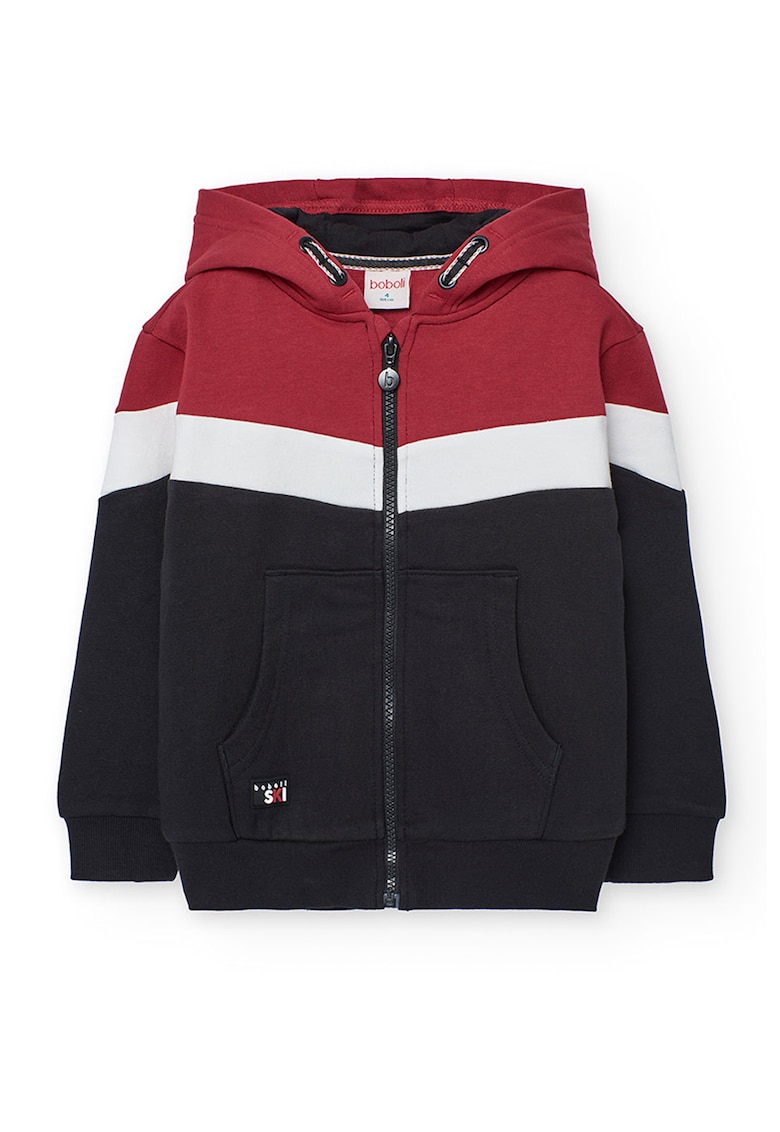 Hanorac cu buzunare si model colorblock