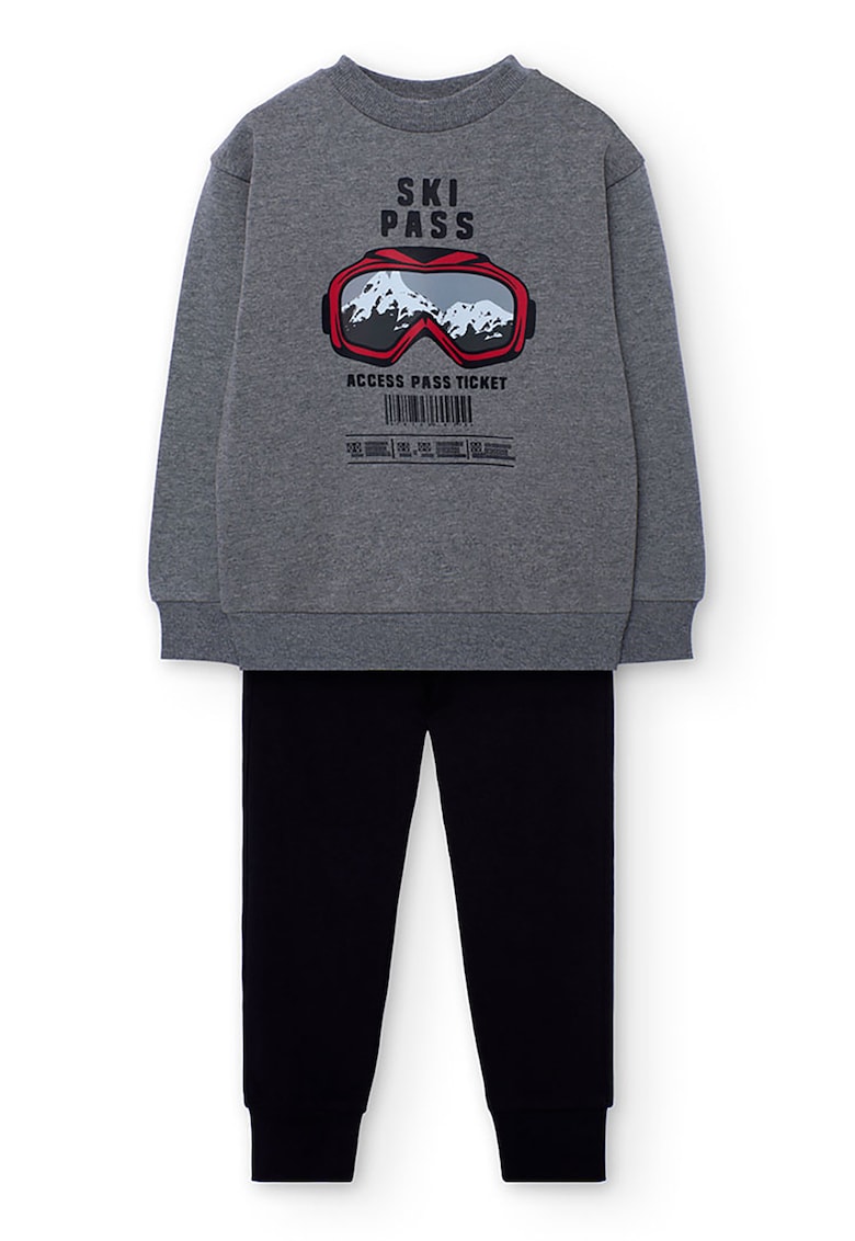 Set de bluza de trening cu imprimeu grafic si pantaloni de trening cu snur in talie