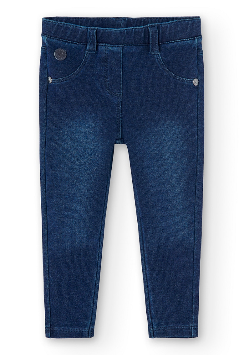 Blugi slim fit cu banda elastica in talie