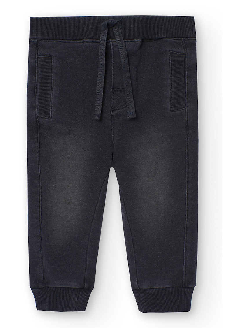 Pantaloni de denim sintetic cu snur