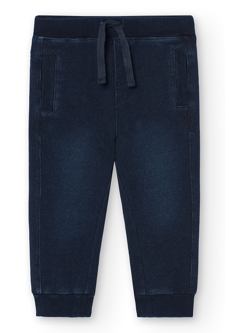 Pantaloni de denim sintetic cu snur