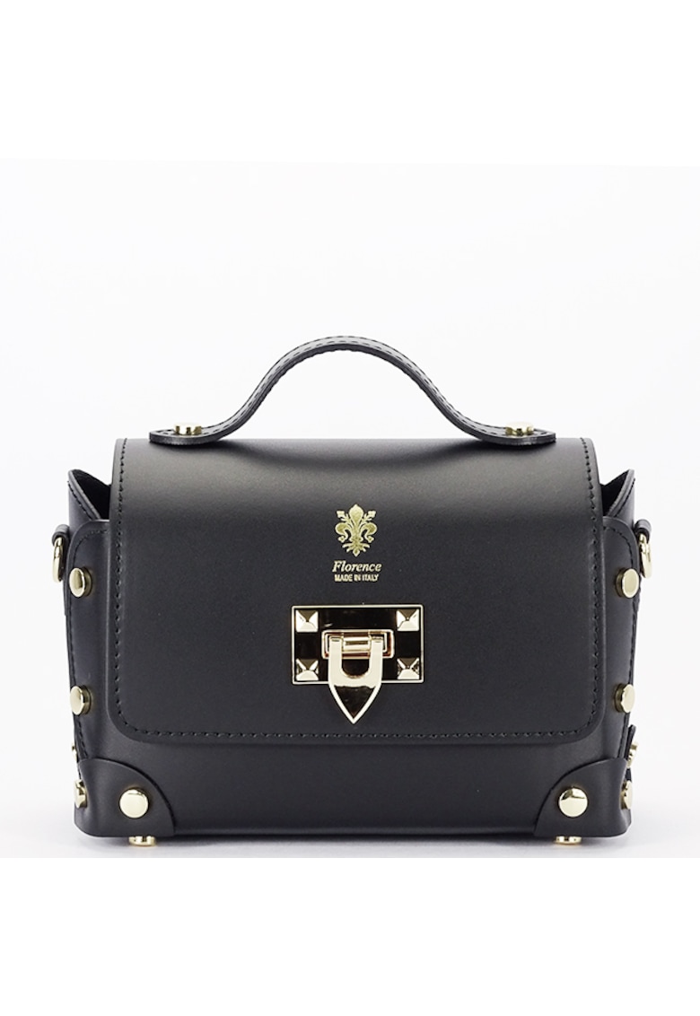 Geanta din piele naturala 1616 131 - Negru - 15x21x10