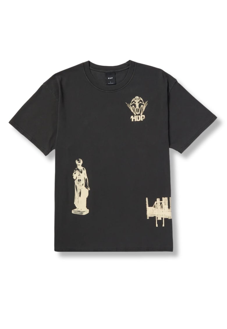 Tricou barbati  bumbac - imprimeu - gri