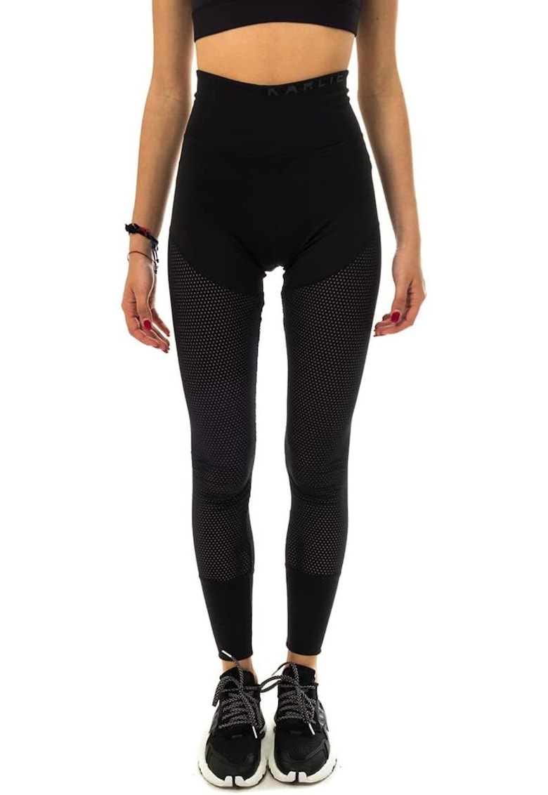 Pantaloni sport dama  Karlie Kloss - poliester/elastan - cu logo - negru - Pantaloni sport dama  Karlie Kloss - poliester/elastan - cu logo - negru -