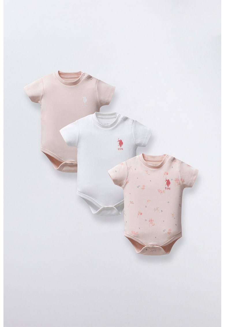 Set de body-uri cu maneci scurte si model - 3 Piese