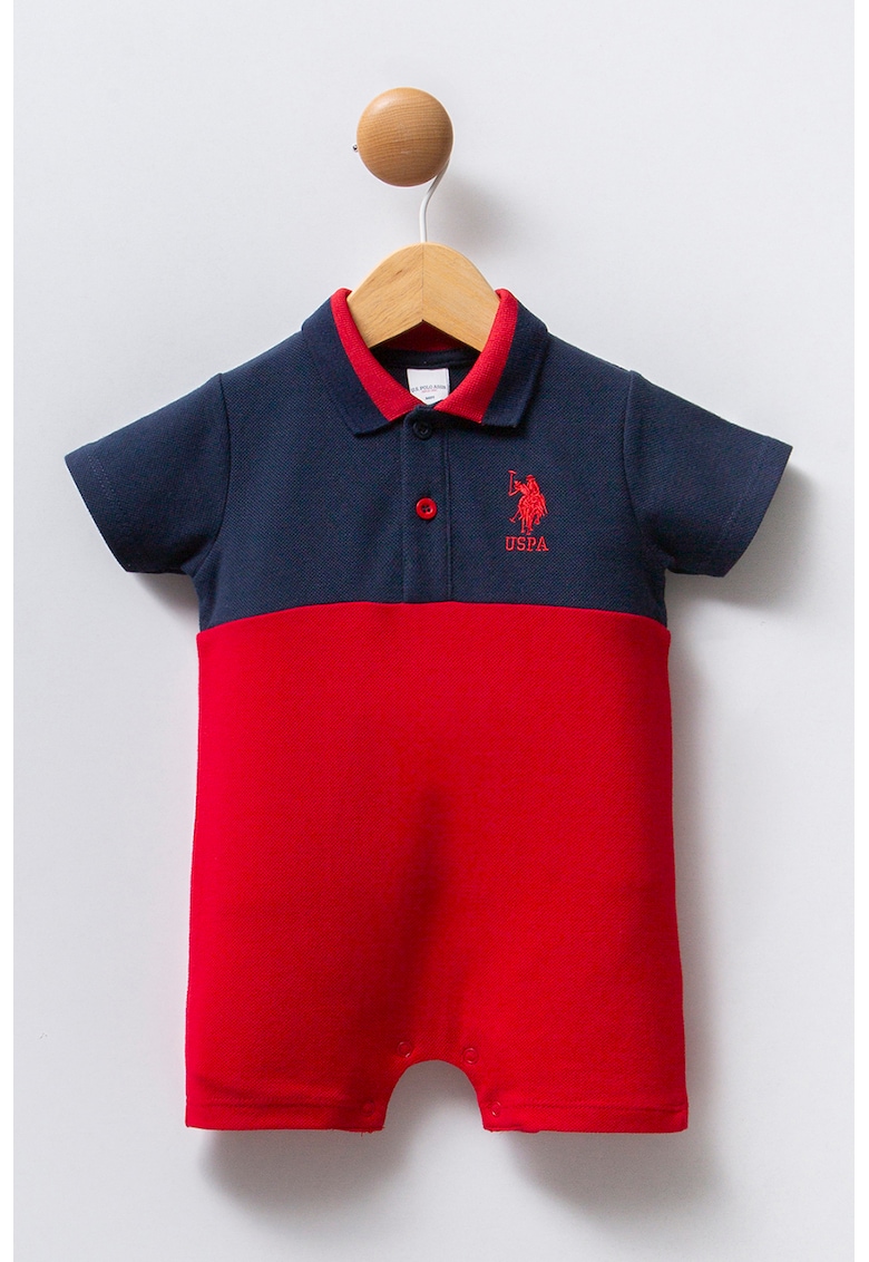 Salopeta din bumbac cu design in doua nuante Salopeta din bumbac cu design in doua nuante