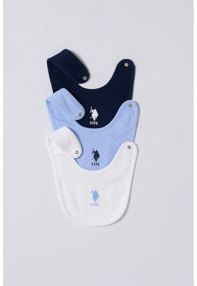 Set de bavete din bumbac cu logo - 3 Piese