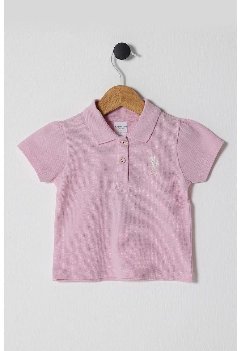Tricou polo de bumbac pique - Lila pal