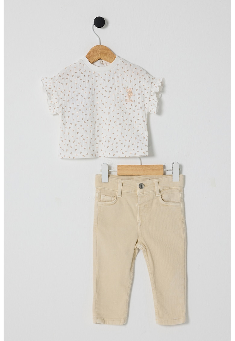 Set de tricou cu imprimeu si pantaloni - 2 Piese Set de tricou cu imprimeu si pantaloni - 2 Piese