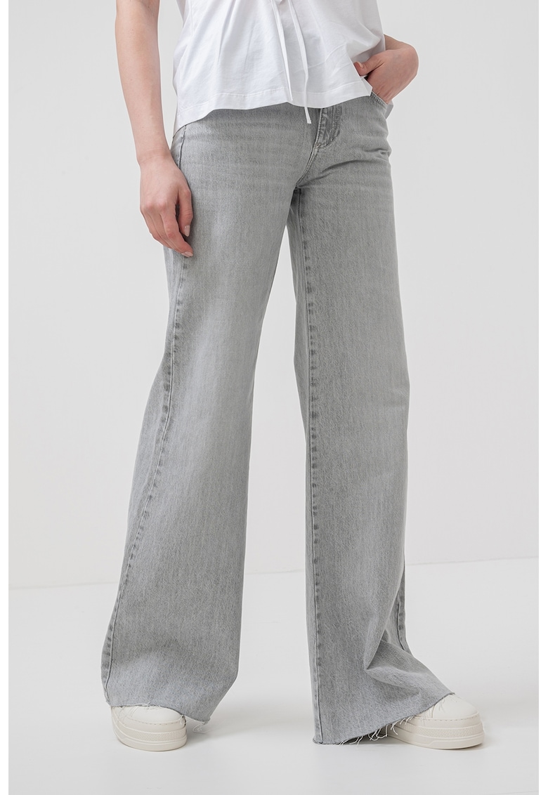 Blugi de denim cu croiala ampla - Gri deschis