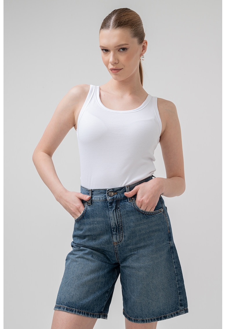 Top uni cu decolteu rotund Minorca