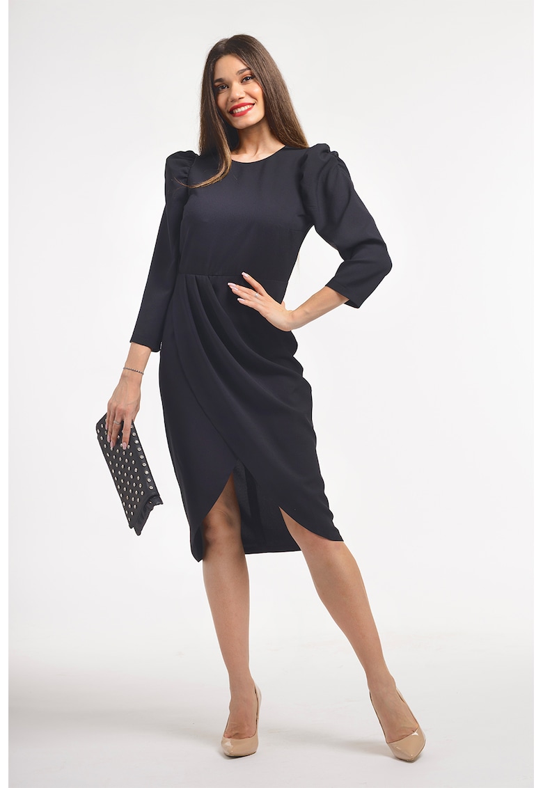 Rochie midi cu maneci bufante