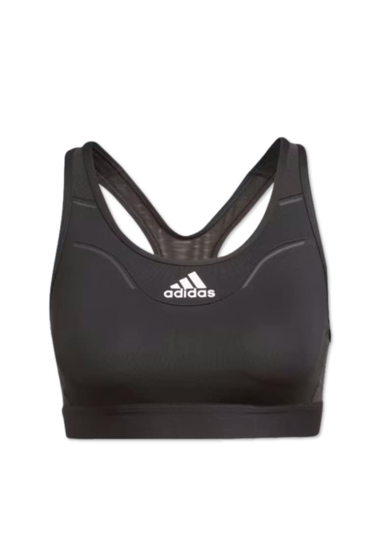 Bustiera sport material mixt - Negru