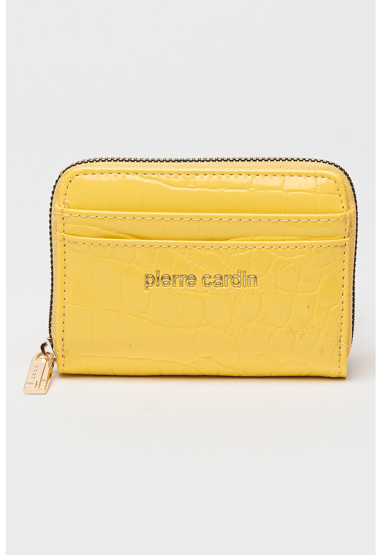 Portofel cu fermoar - logo si aspect de piele de crocodil