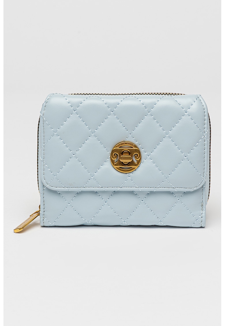 Portofel matlasat de piele ecologica - Albastru deschis