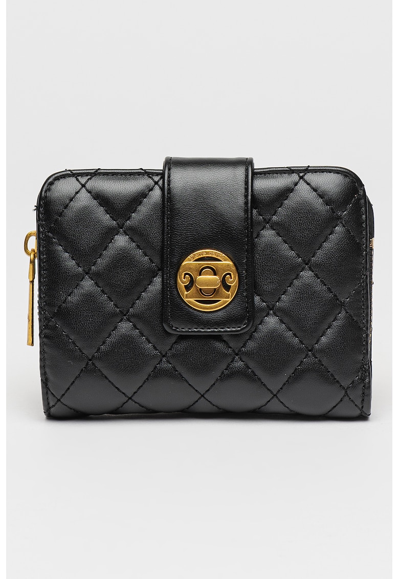 Portofel matlasat de piele ecologica - Negru