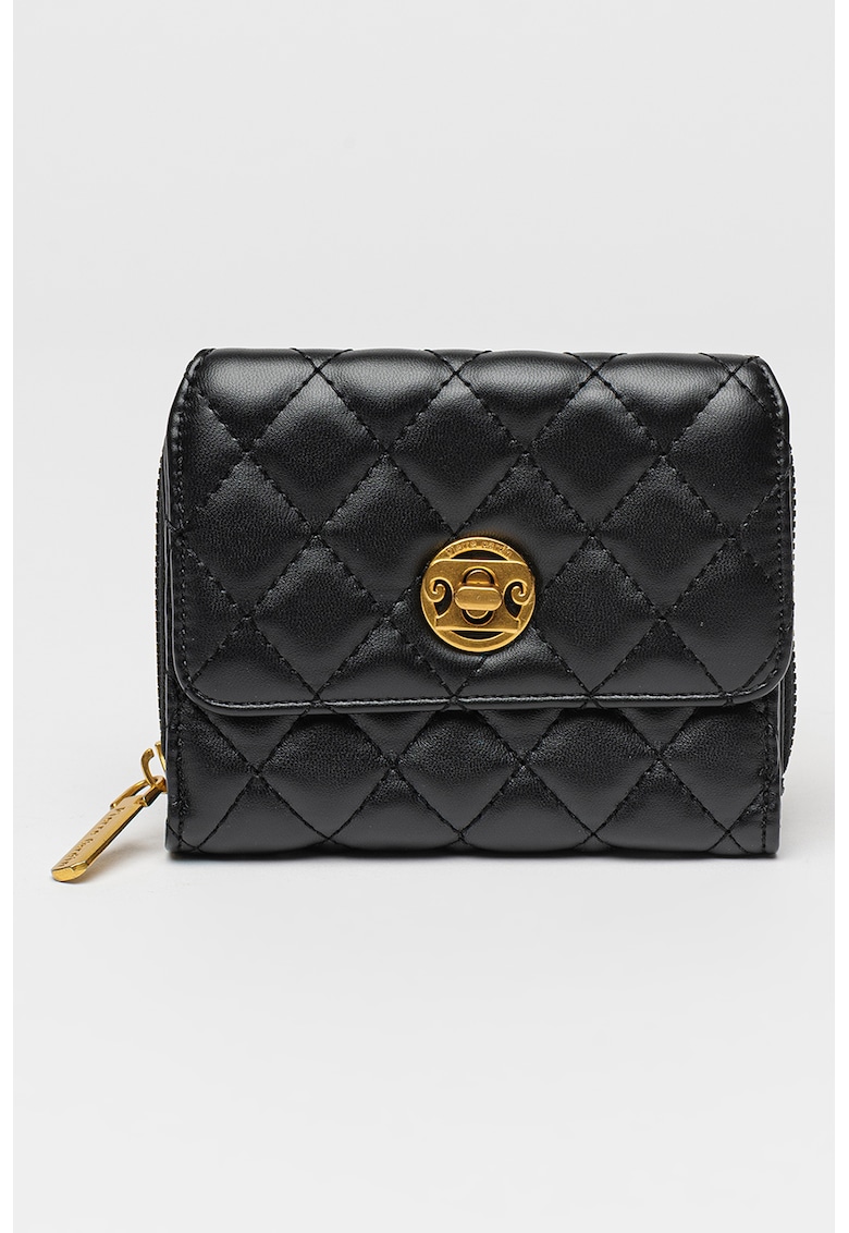 Portofel matlasat de piele ecologica - Negru