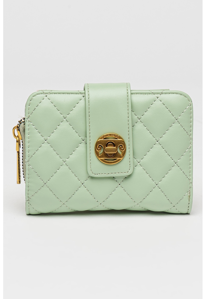 Portofel matlasat de piele ecologica - Verde deschis