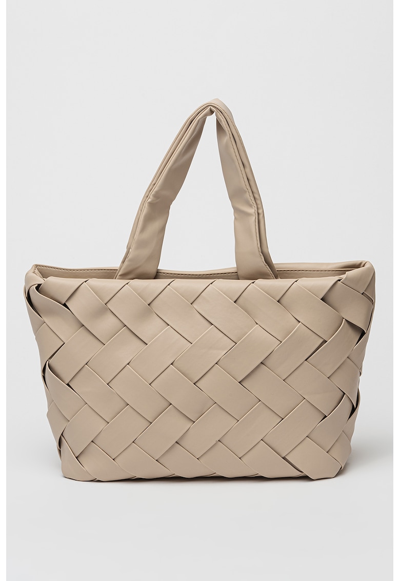 Geanta shopper din piele ecologica cu aspect impletit Mandy