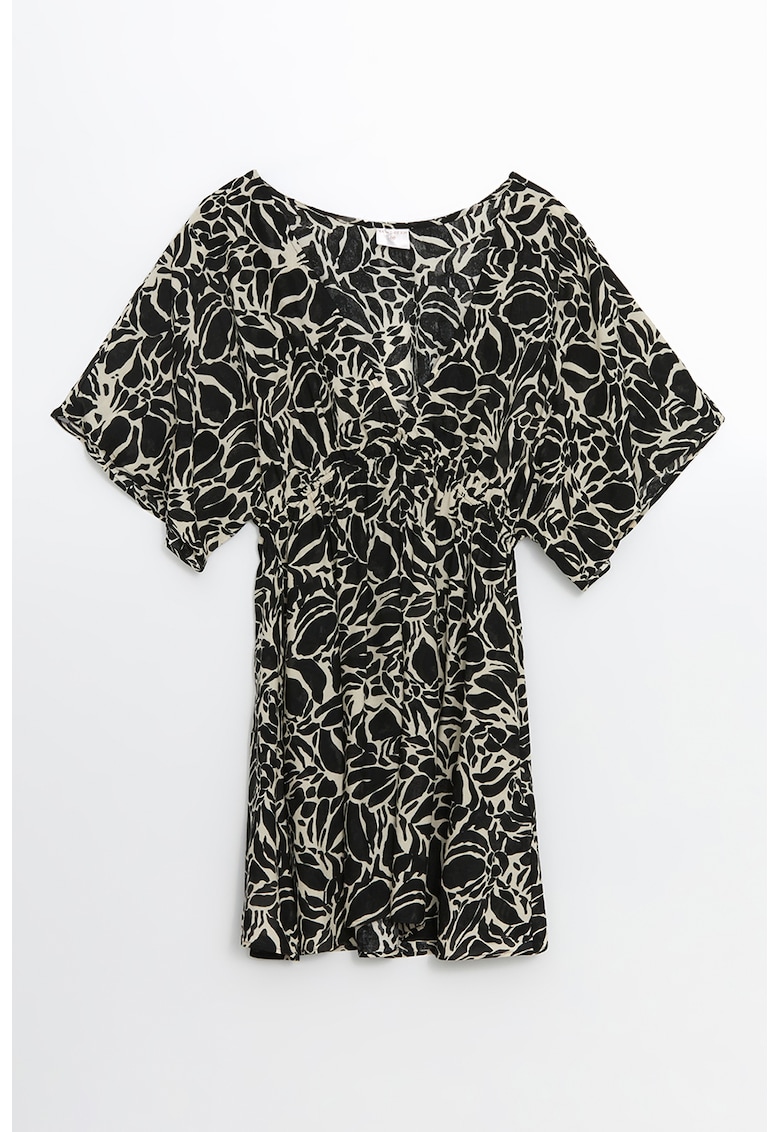 Rochie cu imprimeu si maneci scurte