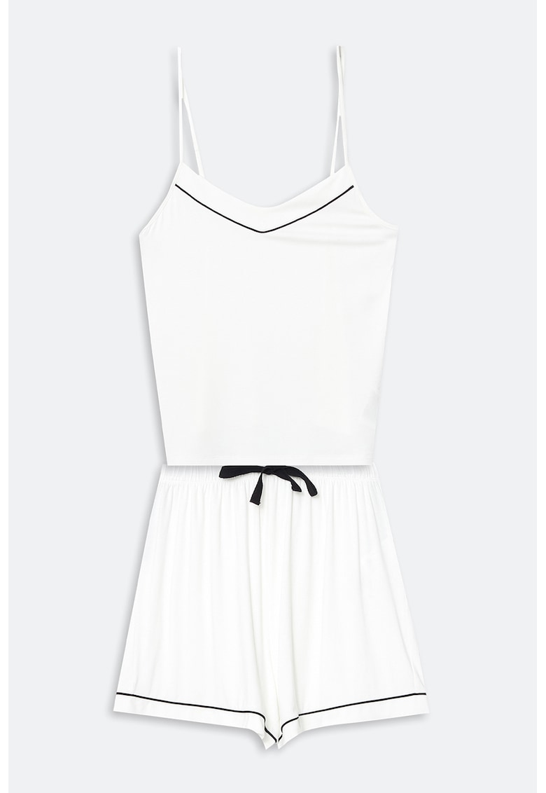 Pijama cu pantaloni scurti cu bretele ajustabile