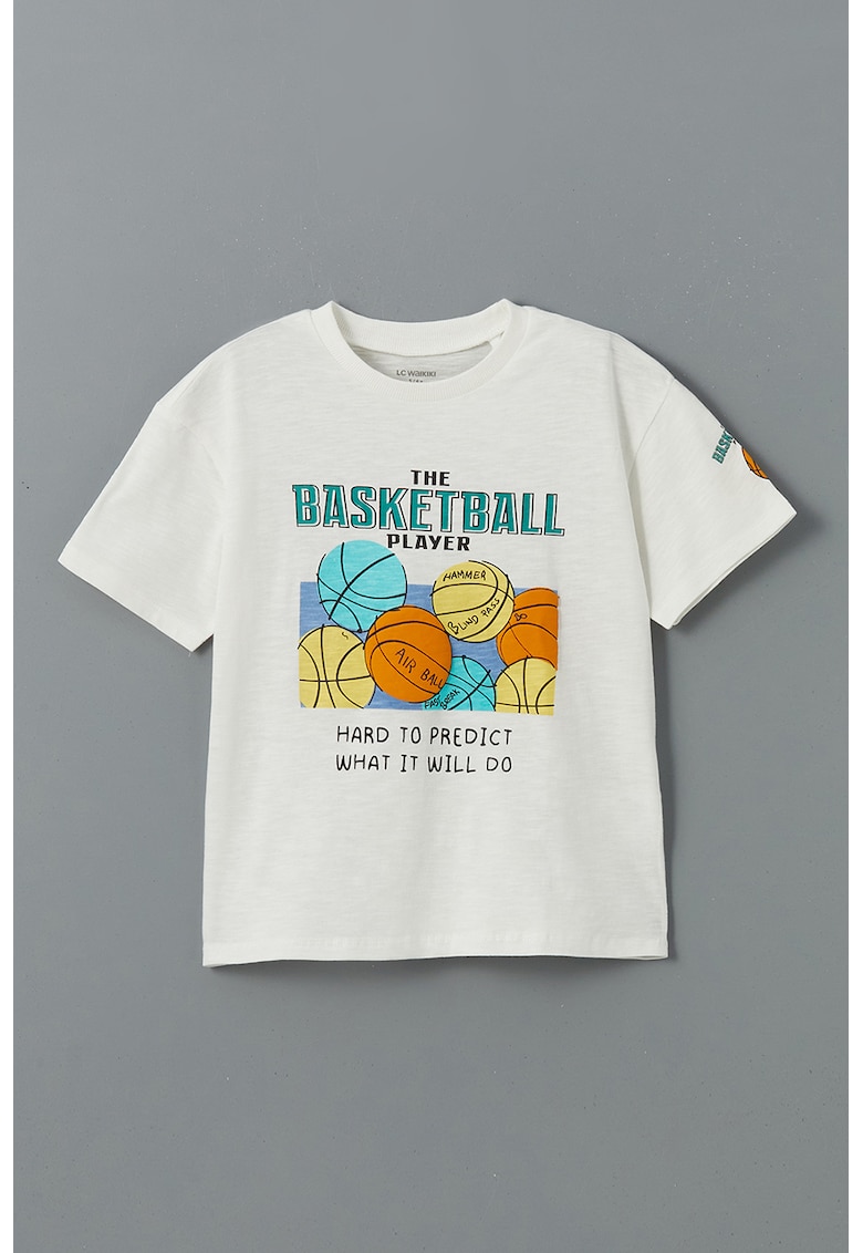 Tricou cu imprimeu grafic si text Tricou cu imprimeu grafic si text