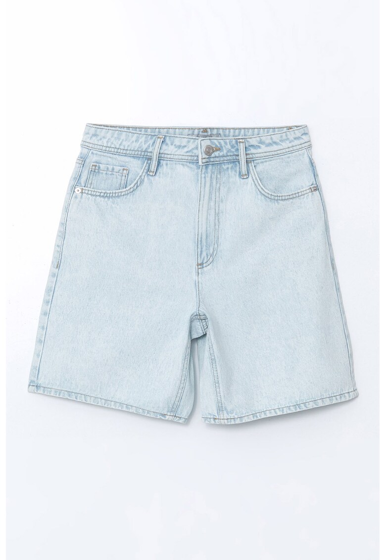 Blugi scurti cu talie inalta - Albastru deschis