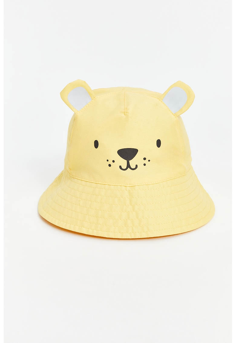 Palarie bucket cu urechi - Galben pai