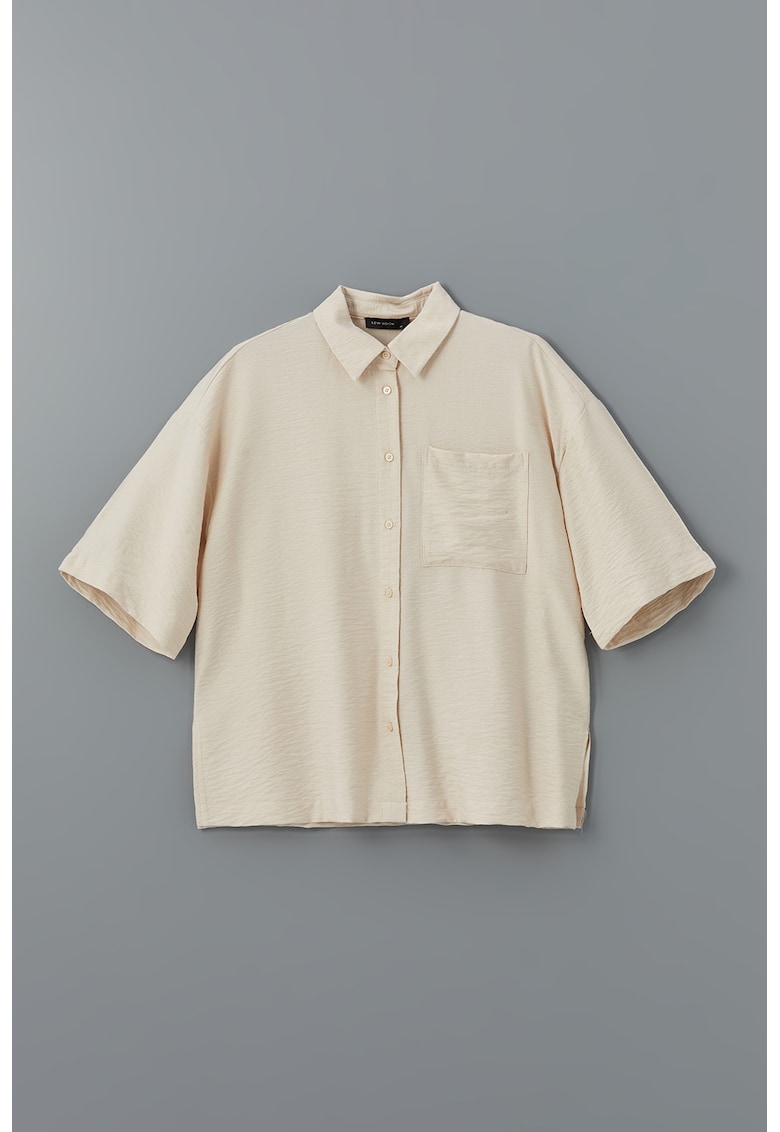 Camasa supradimensionata cu buzunar pe piept